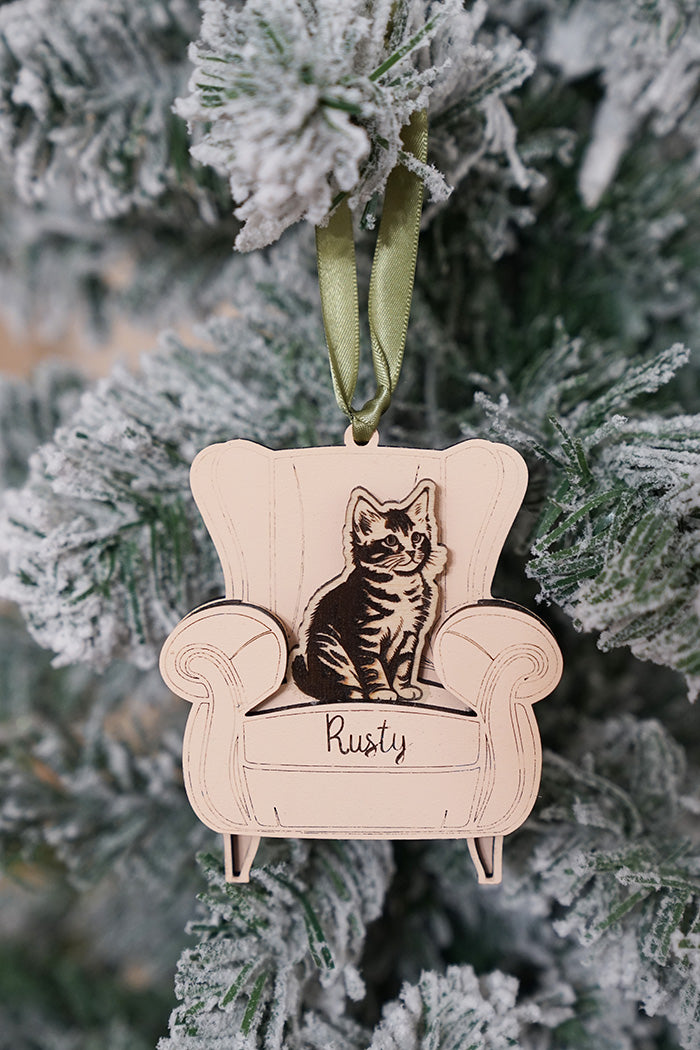 Personalized Pet Cat Couch Ornament