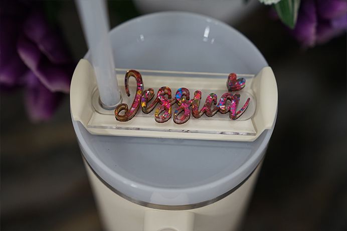 Name Cup Topper Glitter Name
