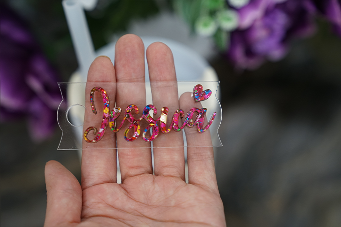 Name Cup Topper Glitter Name