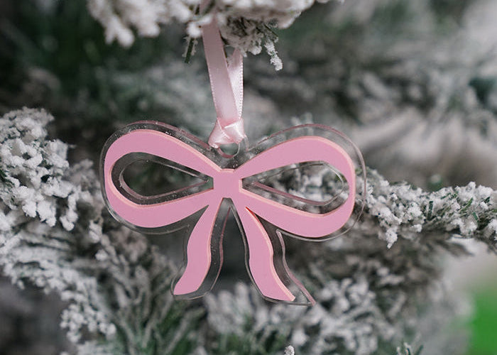 Coquette Pink Bow Ornament