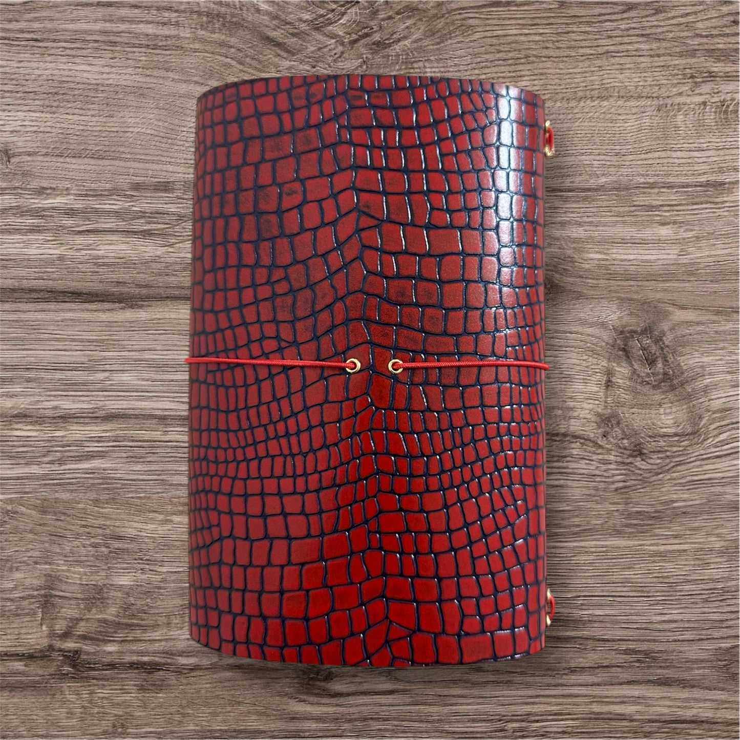 A5 Tri Fold Leather Journal Cover w/ Charms