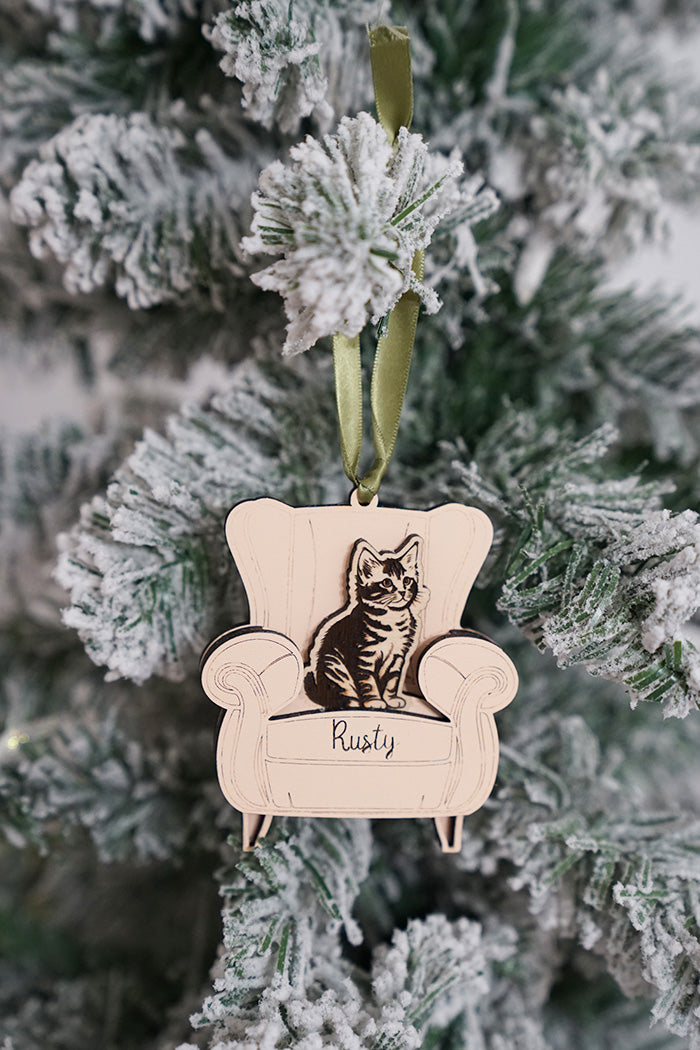 Personalized Pet Cat Couch Ornament
