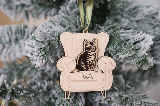 Personalized Pet Cat Couch Ornament