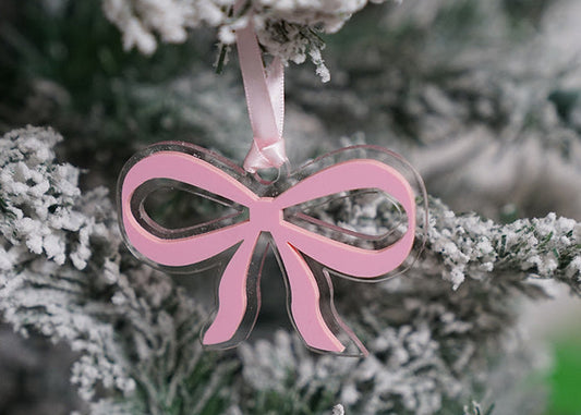 Coquette Pink Bow Ornament