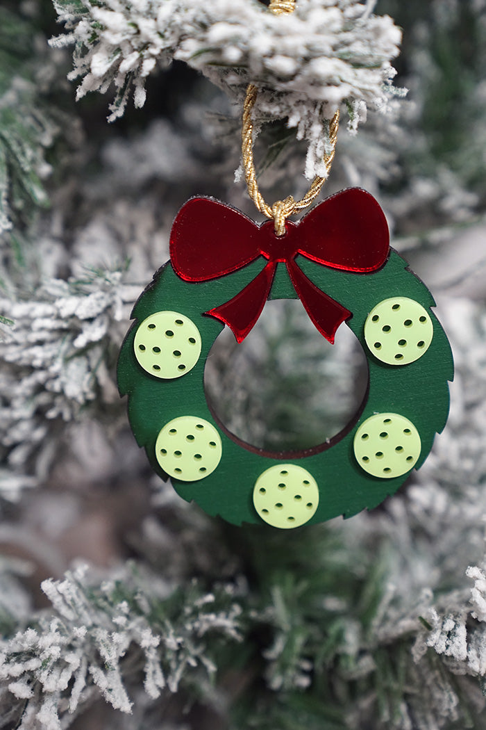 Pickleball Wreath Ornament